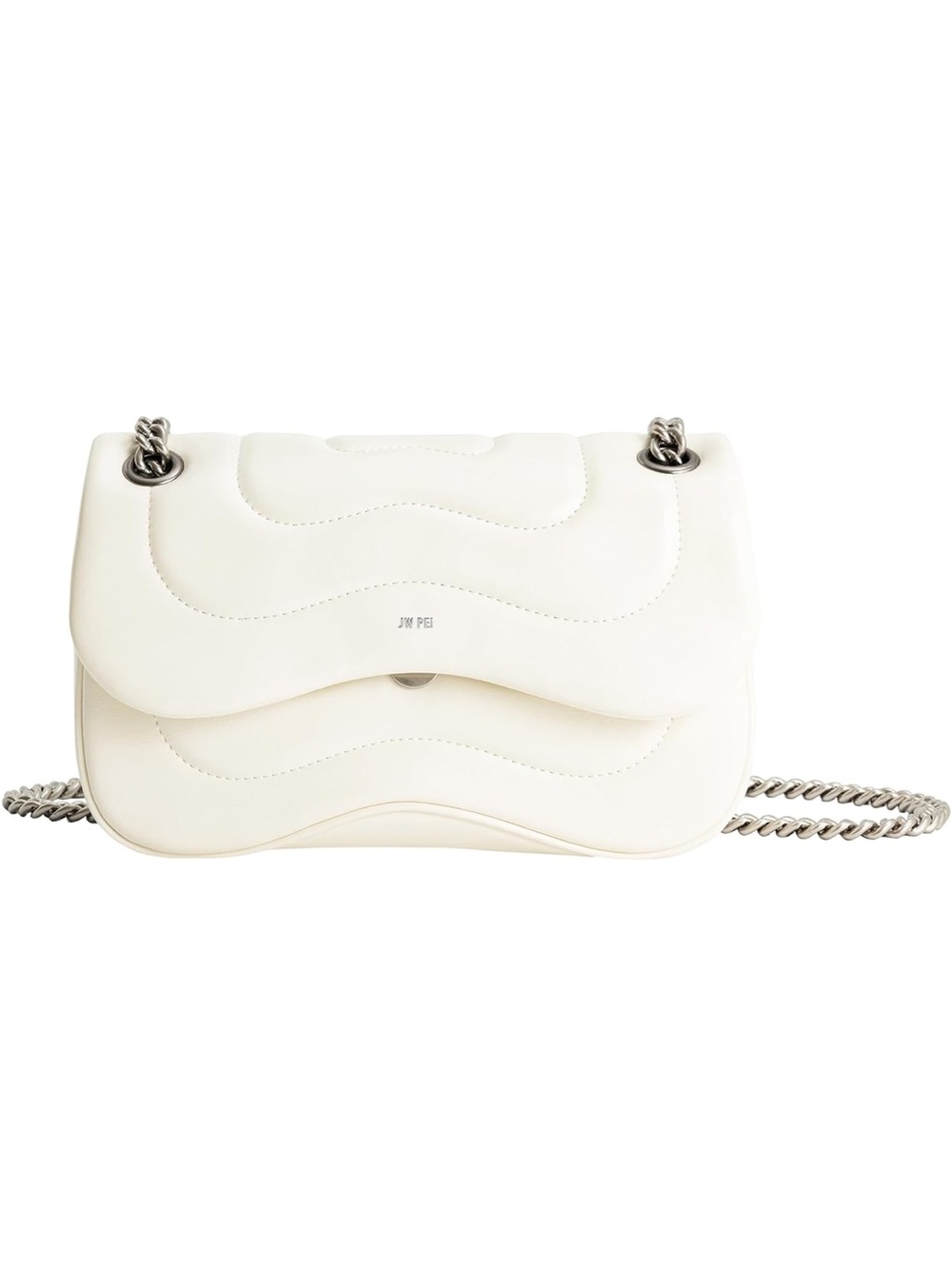 JW PEI Cream Quilted Chain-Handle Crossbody Bag
